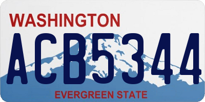 WA license plate ACB5344