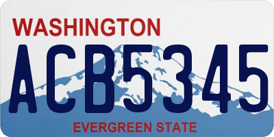 WA license plate ACB5345