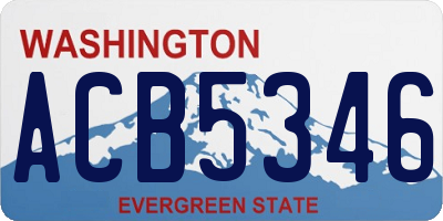 WA license plate ACB5346