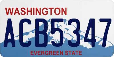 WA license plate ACB5347