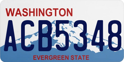 WA license plate ACB5348