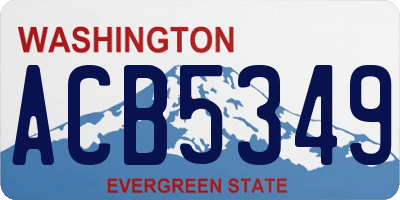 WA license plate ACB5349
