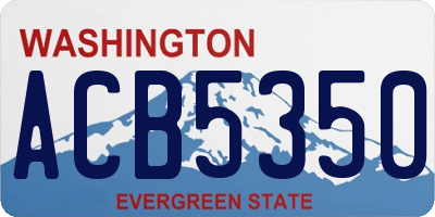 WA license plate ACB5350