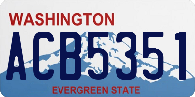 WA license plate ACB5351