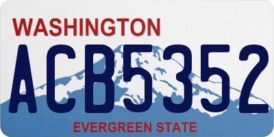 WA license plate ACB5352