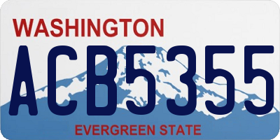 WA license plate ACB5355