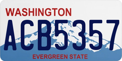 WA license plate ACB5357