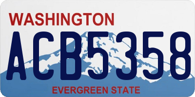 WA license plate ACB5358