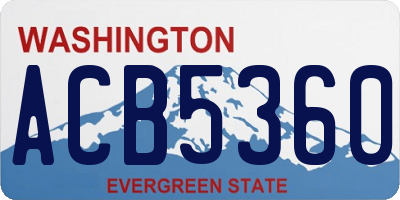 WA license plate ACB5360