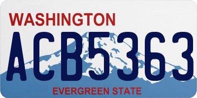 WA license plate ACB5363