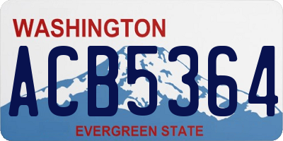 WA license plate ACB5364