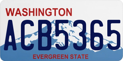 WA license plate ACB5365