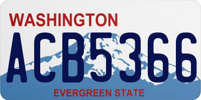 WA license plate ACB5366