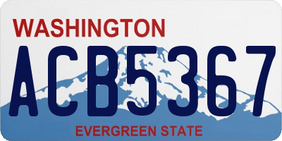 WA license plate ACB5367
