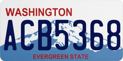 WA license plate ACB5368
