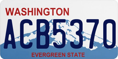 WA license plate ACB5370