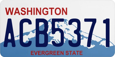 WA license plate ACB5371