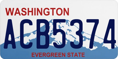 WA license plate ACB5374