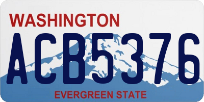 WA license plate ACB5376
