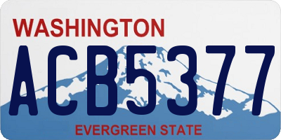 WA license plate ACB5377