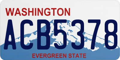 WA license plate ACB5378