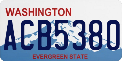 WA license plate ACB5380
