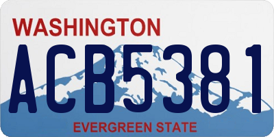 WA license plate ACB5381