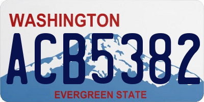 WA license plate ACB5382