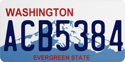 WA license plate ACB5384