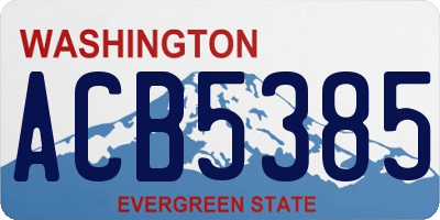 WA license plate ACB5385