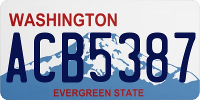 WA license plate ACB5387