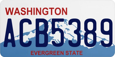 WA license plate ACB5389