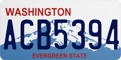 WA license plate ACB5394