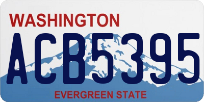 WA license plate ACB5395