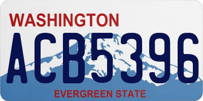 WA license plate ACB5396