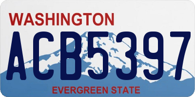 WA license plate ACB5397