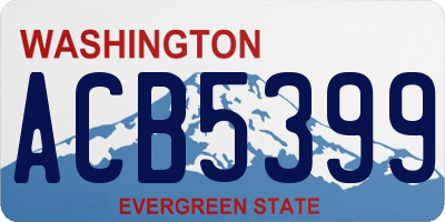WA license plate ACB5399