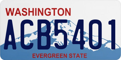 WA license plate ACB5401