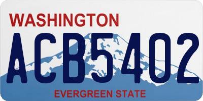 WA license plate ACB5402