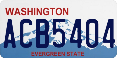 WA license plate ACB5404