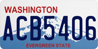 WA license plate ACB5406