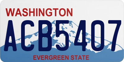 WA license plate ACB5407