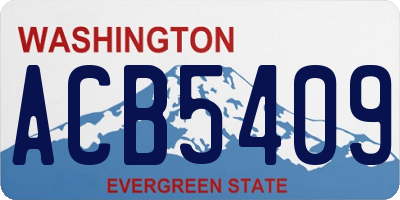 WA license plate ACB5409