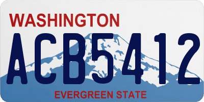 WA license plate ACB5412