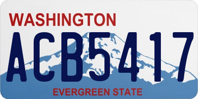 WA license plate ACB5417