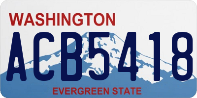 WA license plate ACB5418