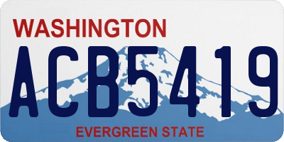 WA license plate ACB5419
