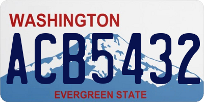 WA license plate ACB5432