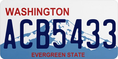 WA license plate ACB5433