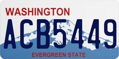 WA license plate ACB5449